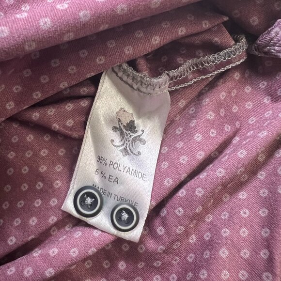 Visconti Black Men's Dress Shirt Small Gray Paisley Print Contrast Trim - Picture 7 of 11